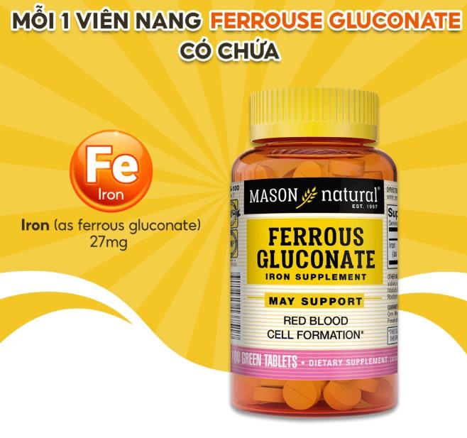 Mason Natural Ferrouse Gluconate