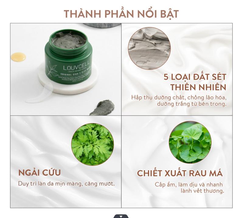 Mặt nạ 5 loại đất sét thảo dược Louv Cell Original