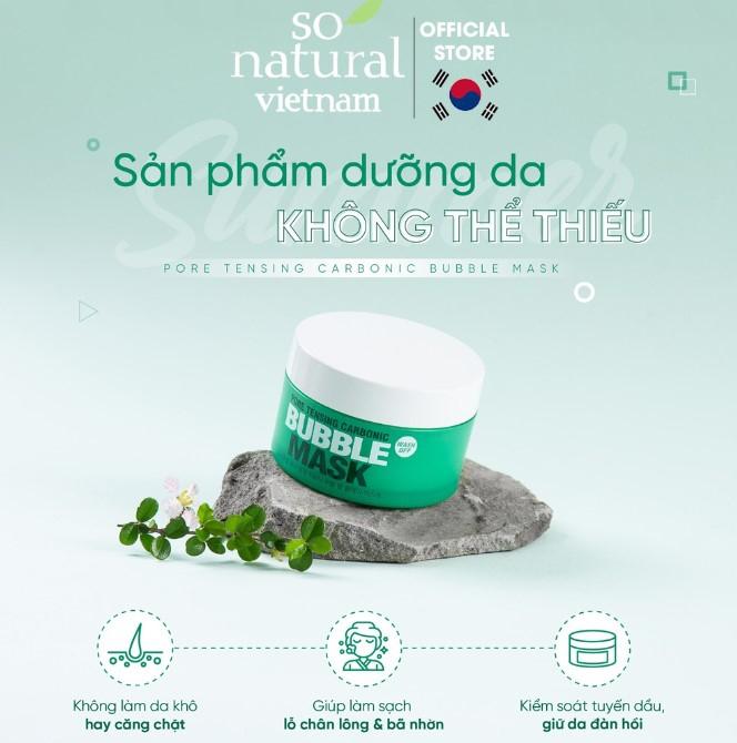 Mặt nạ bong bóng thải độc So Natural Pore Tensing Carbonic Bubble Mask