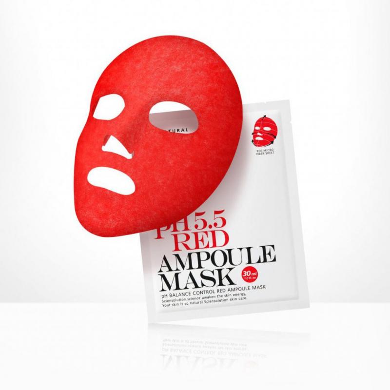 Mặt nạ cân bằng da So Natural pH 5.5 Red Ampoule Mask