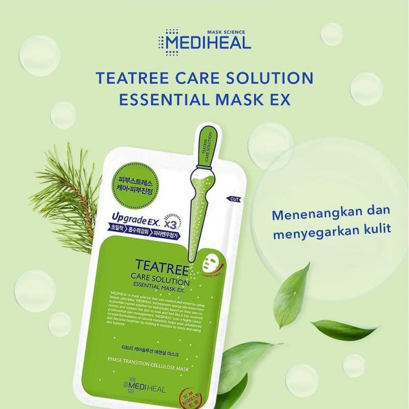 Mặt nạ chứa tinh chất trà xanh ngăn ngừa mụn Mediheal Teatree Care Solution Essential Mask EX 24ml x 10