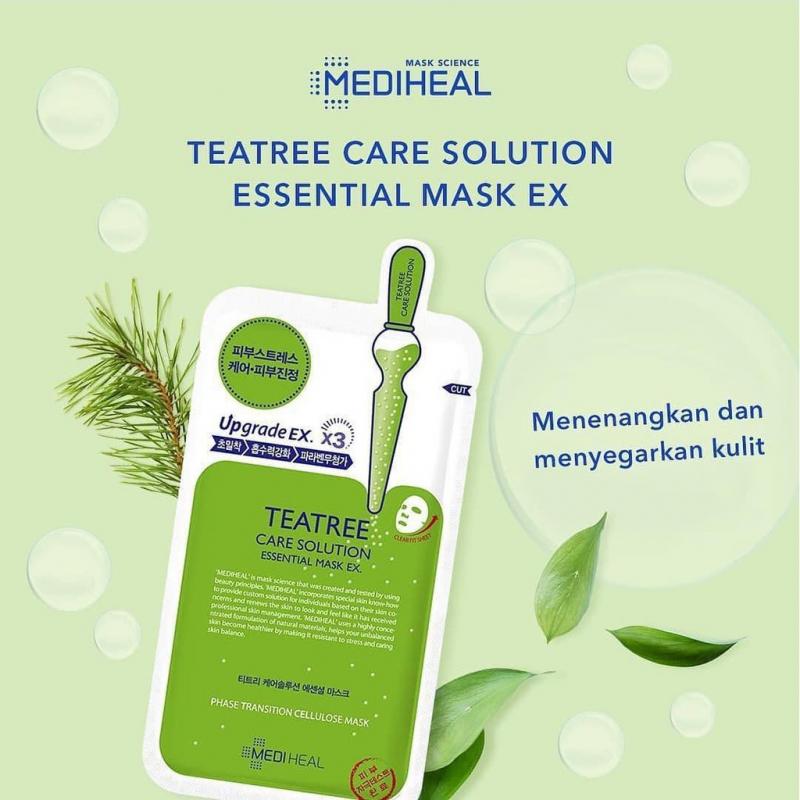 Mặt nạ chứa tinh chất trà xanh ngăn ngừa mụn Mediheal Teatree Care Solution Essential Mask EX