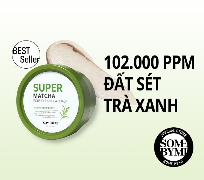 Mặt nạ đất sét trà xanh Some By Mi Super Matcha Pore Clean Clay Mask