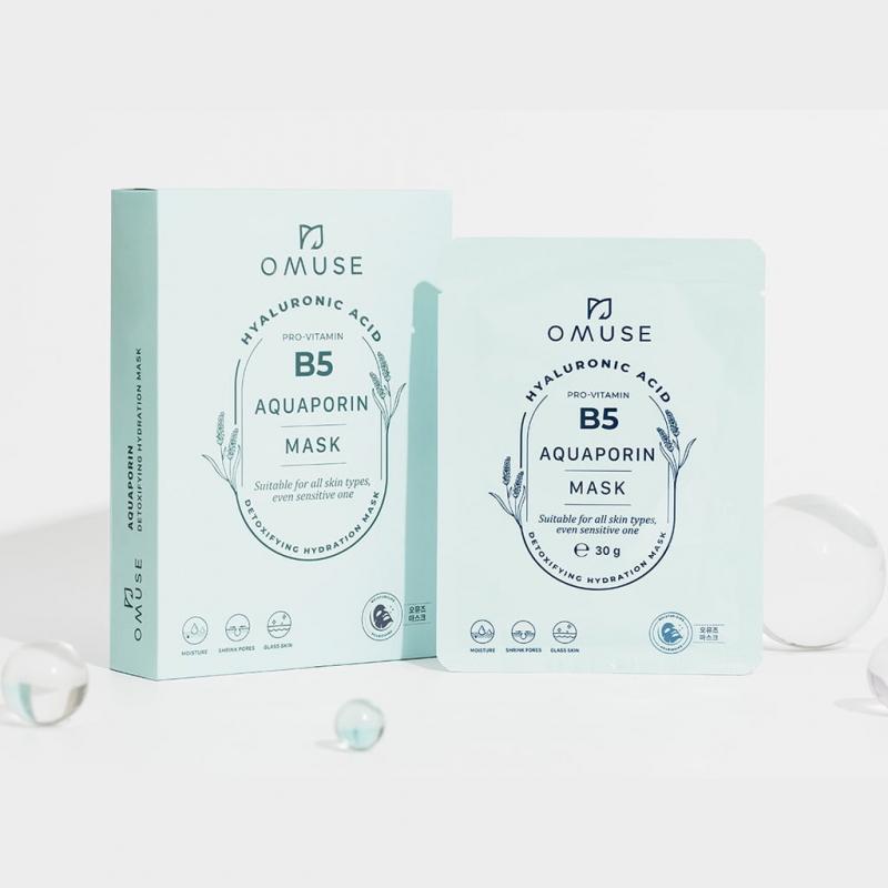 Mặt nạ dưỡng ẩm B5 phục hồi da Hàn Quốc OMUSE Aquaporin Mask