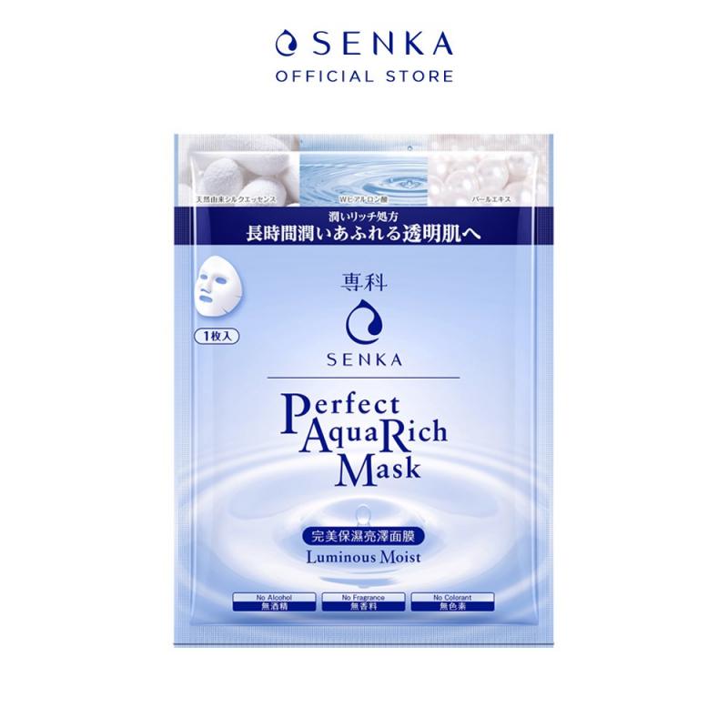 Mặt nạ dưỡng ẩm trắng da Senka Perfect Aqua Rich Luminous Moist Mask