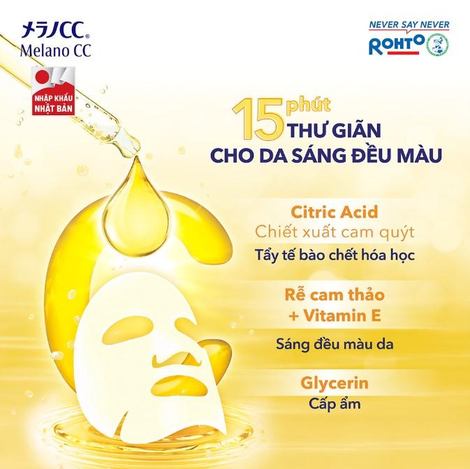 Mặt nạ dưỡng da, cấp ẩm Melano CC Whitening Mask