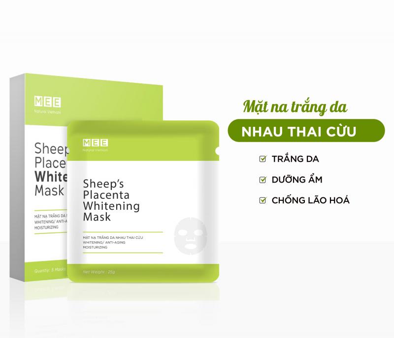 Mặt nạ dưỡng trắng & cấp ẩm nhau thai cừu Mee Natural Whitening Mask