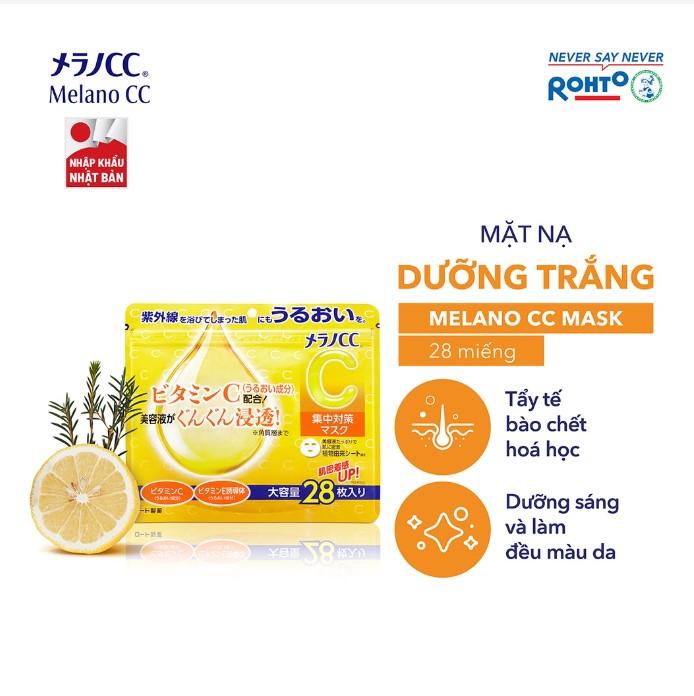 Mặt nạ dưỡng trắng da chống thâm nám Melano CC Whitening Mask