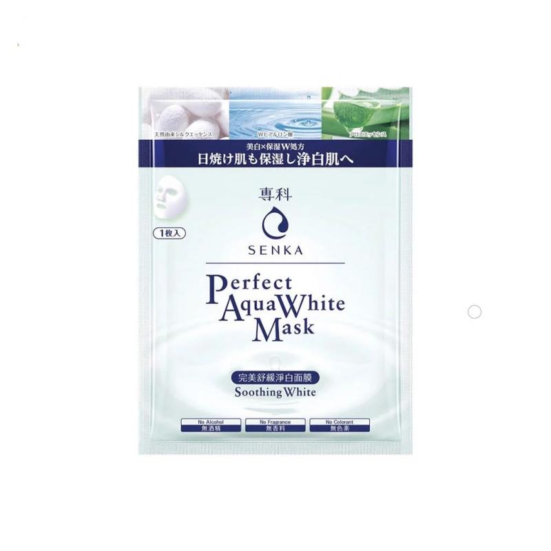 Mặt nạ dưỡng trắng dịu mát da Senka Perfect Aqua White Mask Soothing White 23g