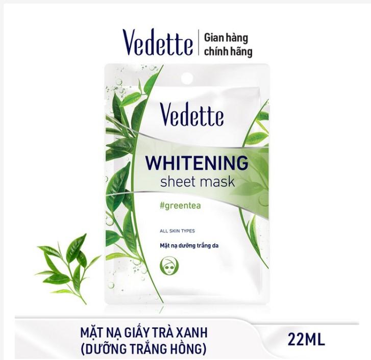 Mặt nạ giấy trắng da Vedette trà xanh