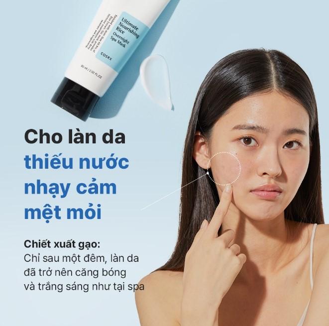 Mặt nạ ngủ chiết xuất gạo Cosrx Ultimate Nourishing Rice Overnight Spa Mask