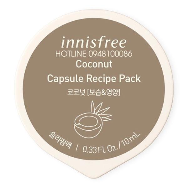 Mặt nạ ngủ dạng hũ từ dừa innisfree Capsule Recipe Pack Coconut 10ml