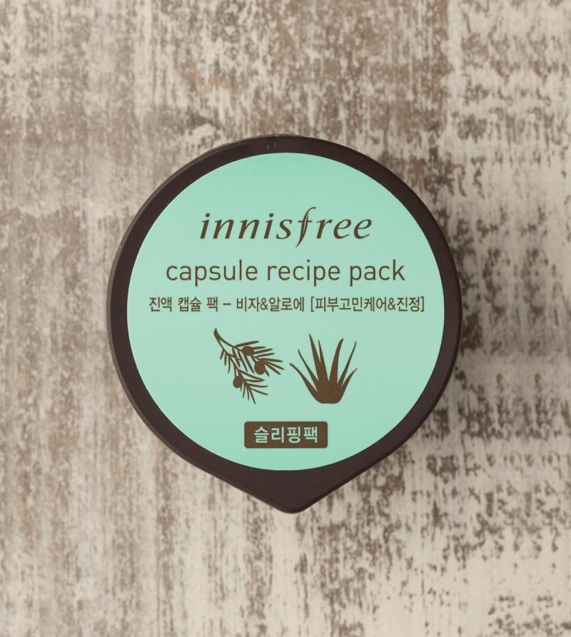 mặt nạ ngủ ﻿dành cho da mụn Innisfree Capsule Recipe Pack Bija & Aloe