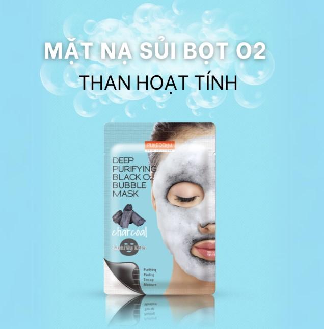 Mặt nạ sủi bọt Purederm Deep Purifying O2 Bubble Mask