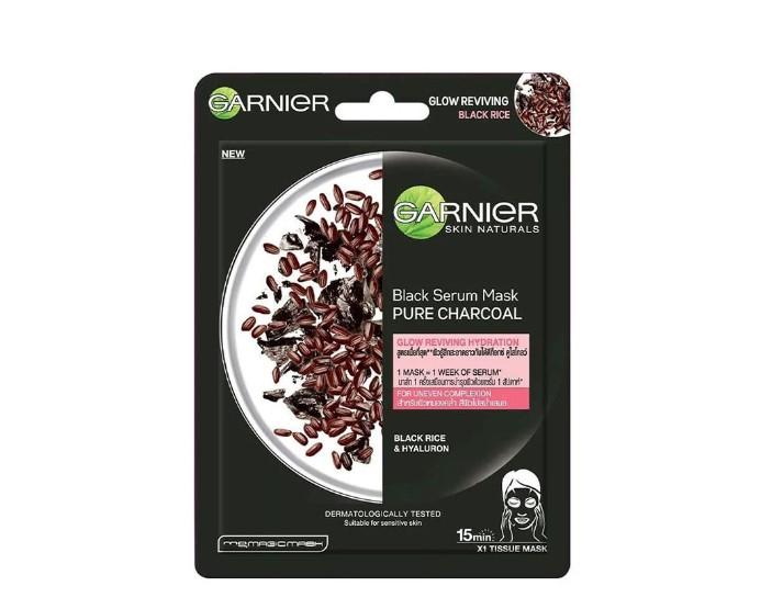 Mặt nạ tinh chất gạo đen Garnier Black Serum Mask Pure Charcoal Glow Reviving Hydration