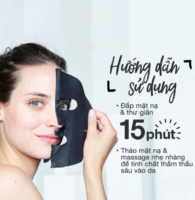 Mặt nạ tinh chất gạo đen Garnier Black Serum Mask Pure Charcoal Glow Reviving Hydration