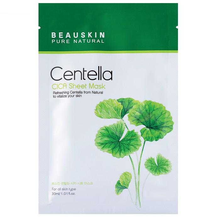 Mặt nạ trắng da, ngừa mụn, xóa thâm xạm trên da Cica Centella Sheet Mask Beauskin Hàn quốc