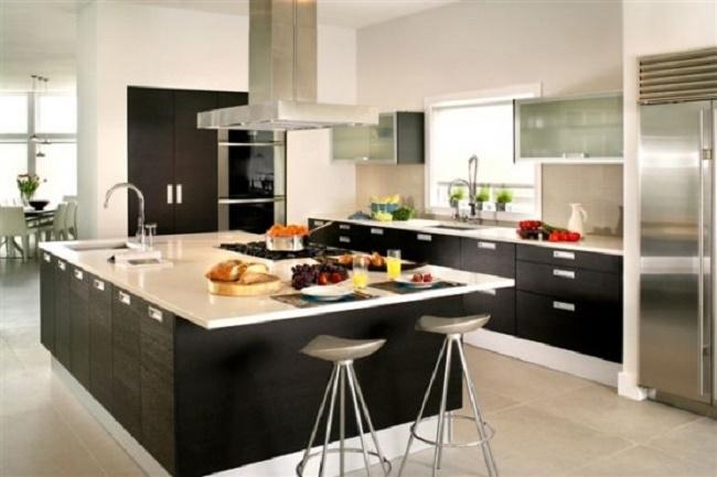 Mẫu tủ bếp Laminate đẹp cho nhà biệt thự