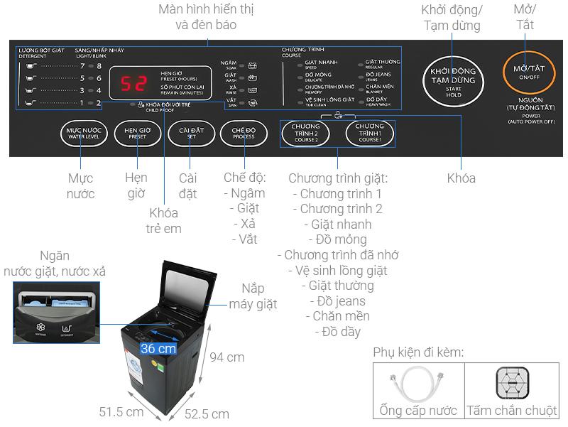 Máy giặt Toshiba 8Kg AW-M905BV MK