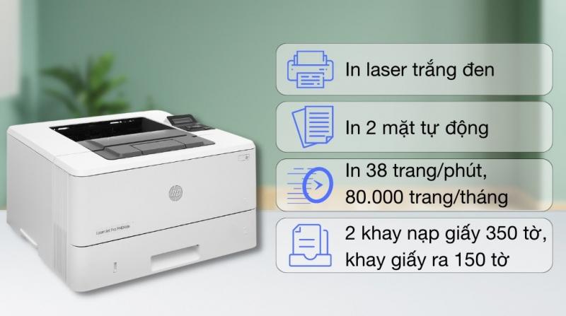 Máy in laser trắng đen HP LaserJet Pro M404dn (W1A53A)