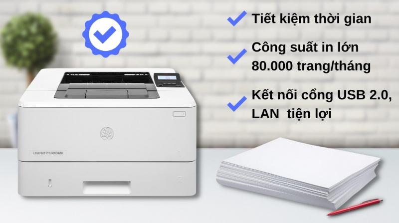 Máy in laser trắng đen HP LaserJet Pro M404dn (W1A53A)