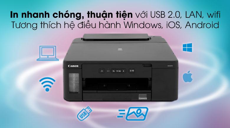 Máy in phun trắng đen Canon PIXMA GM2070 Wifi