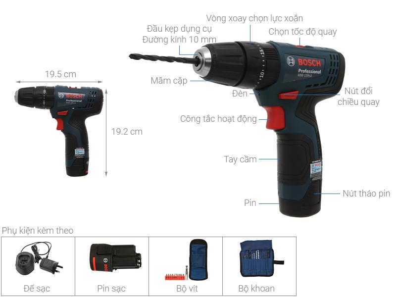 Máy khoan động lực pin Bosch GSB 120-LI