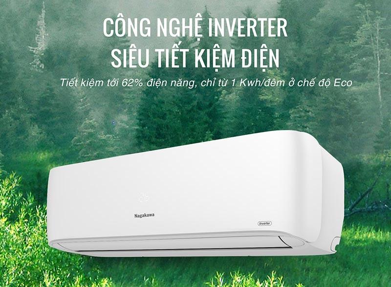 Máy lạnh 1 chiều Inverter Nagakawa 12000BTU (1.5 Hp) NIS-C12R2H12