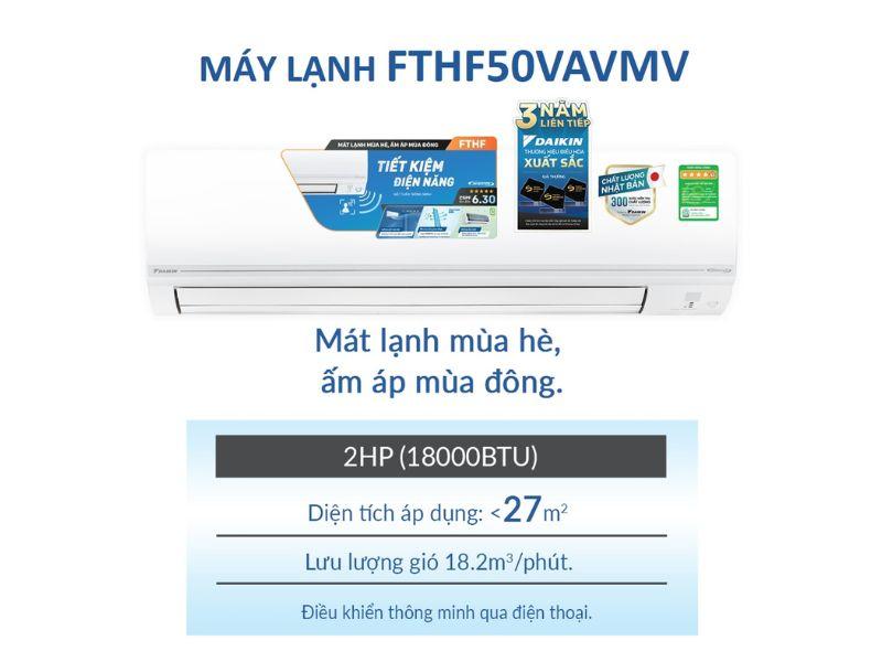 Máy lạnh Daikin Inverter 2 chiều FTHF50VVMV 2HP 18000BTU