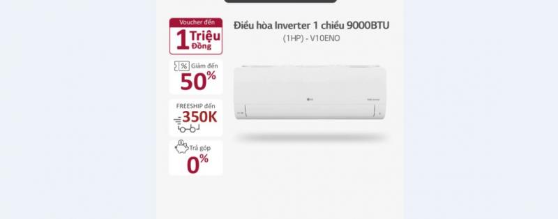 Điều hòa LG Inverter 1 chiều 9000BTU (1HP) V10ENO