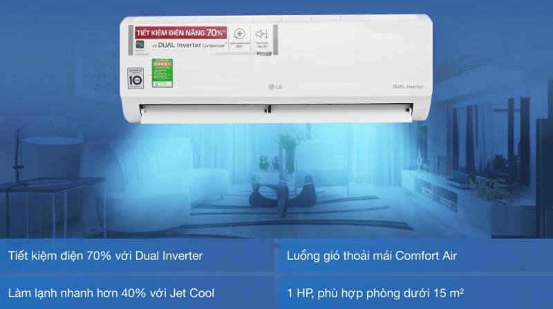 Máy lạnh LG Inverter 1 chiều 9000BTU (1HP) V10ENO