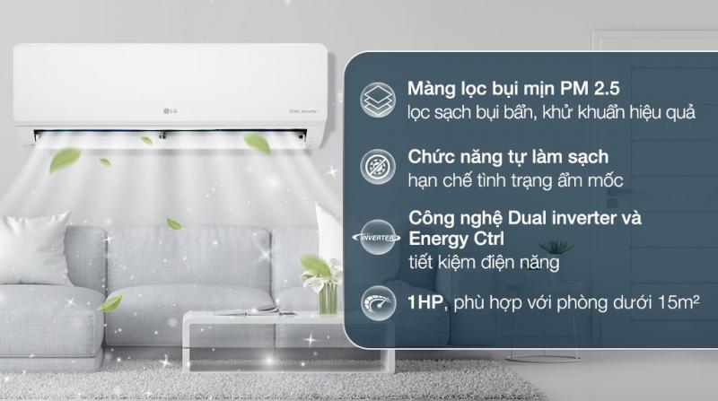 Máy lạnh LG Inverter 1 chiều 9000BTU (1HP) V10WIN