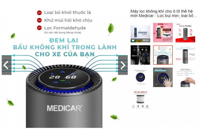 Máy lọc không khí cho ô tô thế hệ mới Medicar