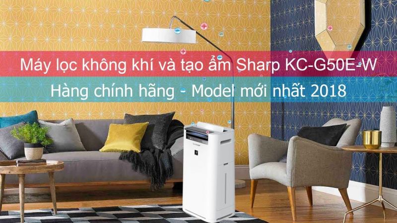 Kết quả hình ảnh cho Máy lọc không khí Sharp KC-G50E-W"