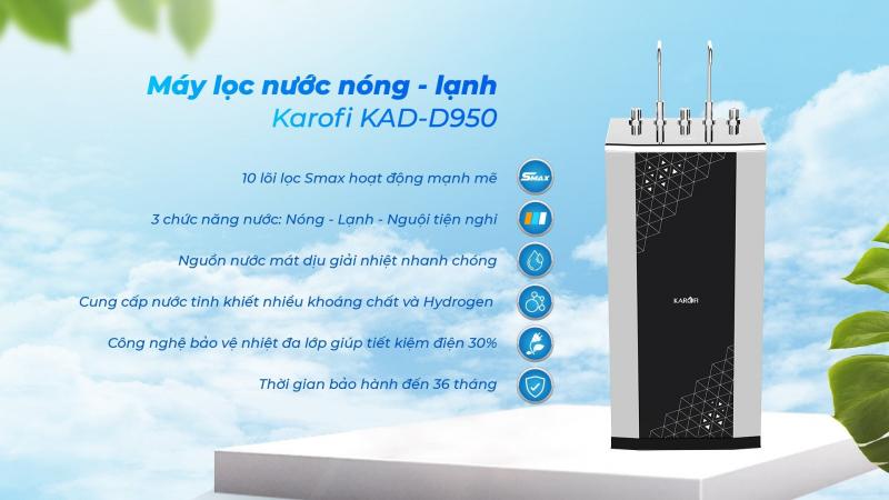 Máy lọc nước nóng lạnh Karofi KAD-D950