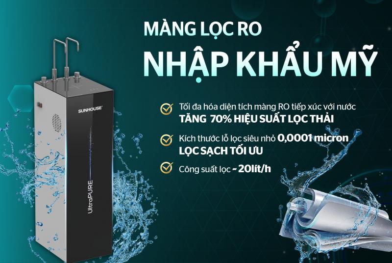 Máy lọc nước SUNHOUSE - nước tại vòi chuẩn tinh khiết