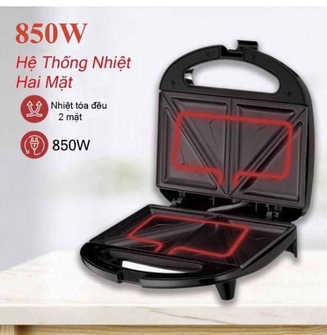 Máy nướng bánh mì sandwich Haeger Raf 850W nướng nhanh chín đều, chống dính tốt Raf-201