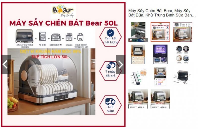 Máy sấy chén bát Bear