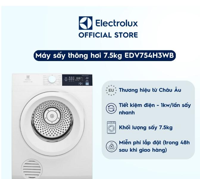 Máy sấy thông hơi Electrolux 7.5kg UltimateCare 300 - EDV754H3WB