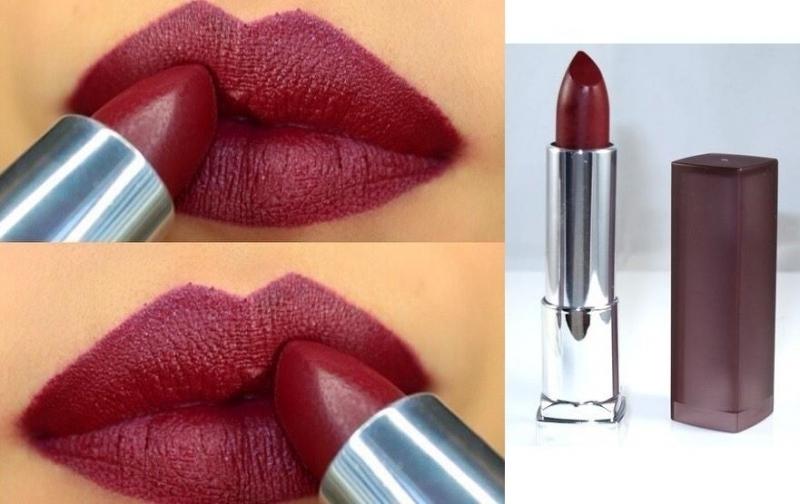 Maybelline Creamy Matte màu đỏ rượu.