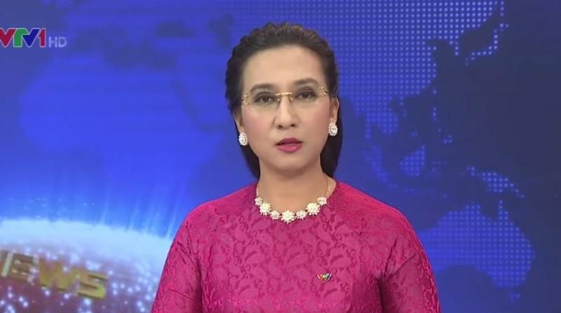 MC Vân Anh trong một bản tin thời sự của VTV1