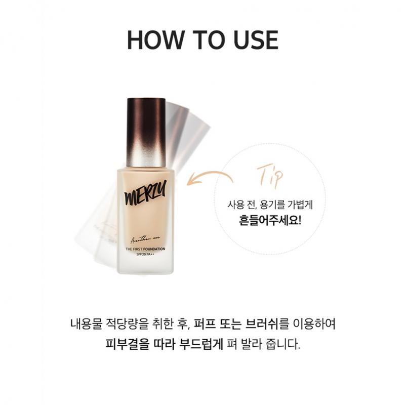 Kem nền che phủ hoàn hảo, giữ lớp nền lâu trôi Merzy The First Foundation SPF 20/PA++