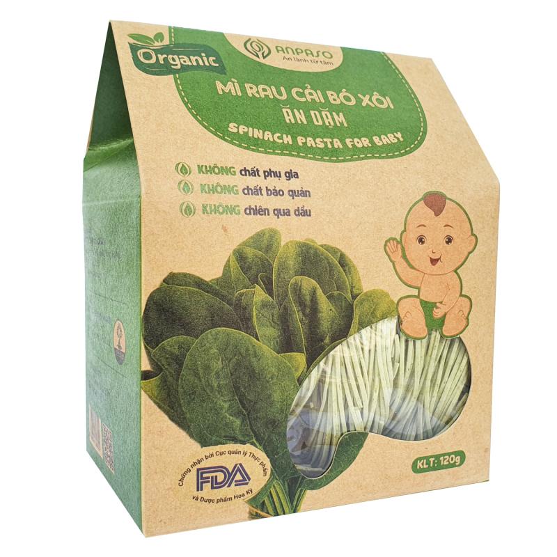 Mì ăn dặm cải bó xôi Organic Anpaso 120g