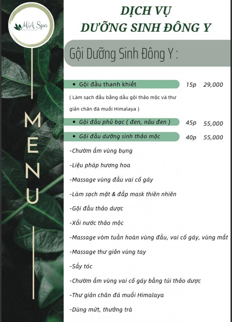 MiA Spa - Gội đầu dưỡng sinh thảo mộc