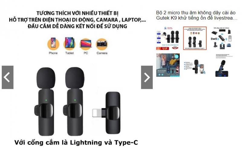 Micro thu âm không dây cài áo Gutek K9