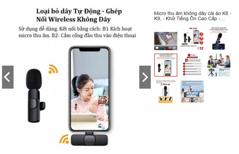 Micro thu âm không dây cài áo K8 - K9 HD DESIGN