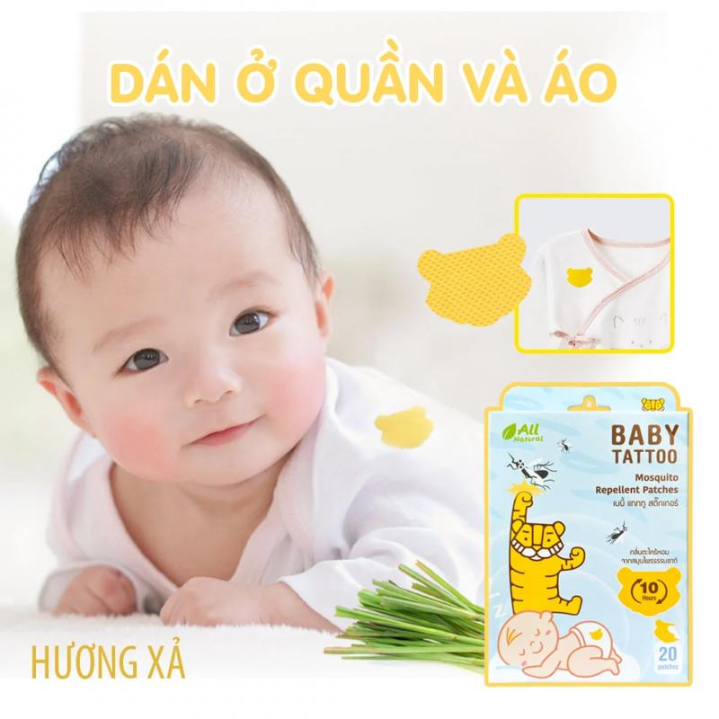 Miếng dán chống muỗi cho bé hương thảo dược Thái Lan Babby Tattoo