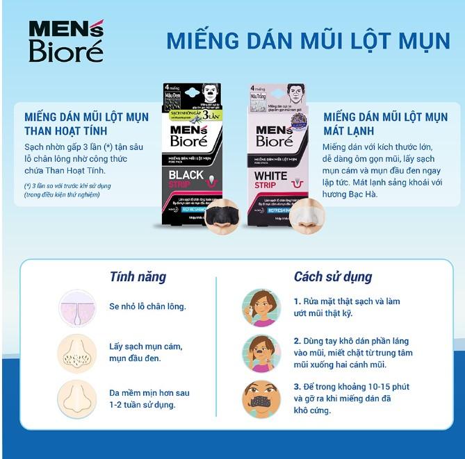 Miếng lột mụn cho nam giới Men’s Bioré