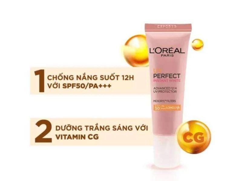 Minisize L'oreal kem chống nắng L'Oreal Paris UV Perfect trắng sáng tức thì