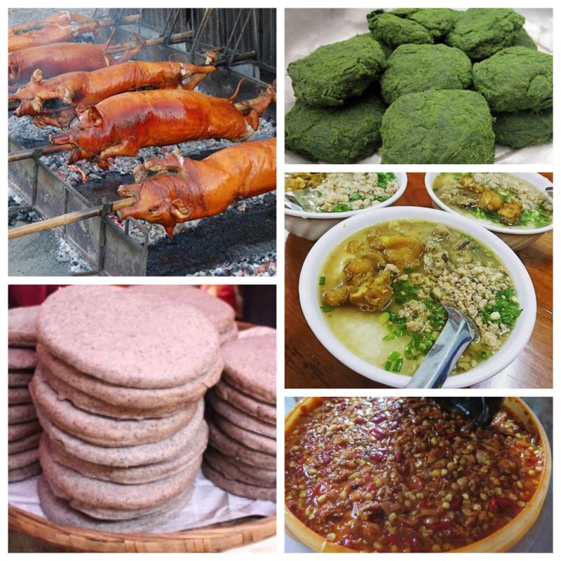 Một số đặc sản tại Hà Giang như: cháo ấu tẩu, thịt trâu gác bếp, bánh tam giác mạch...